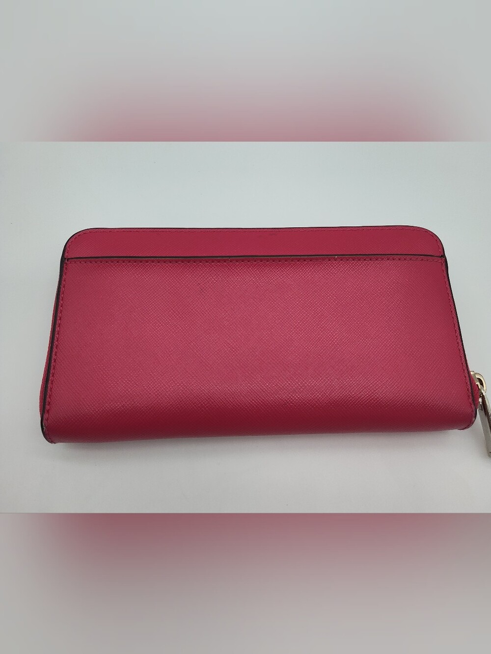 KATE SPADE Pink Saffiano Leather Zip Around Continental Wallet Gold Hardware - Picture 2 of 10